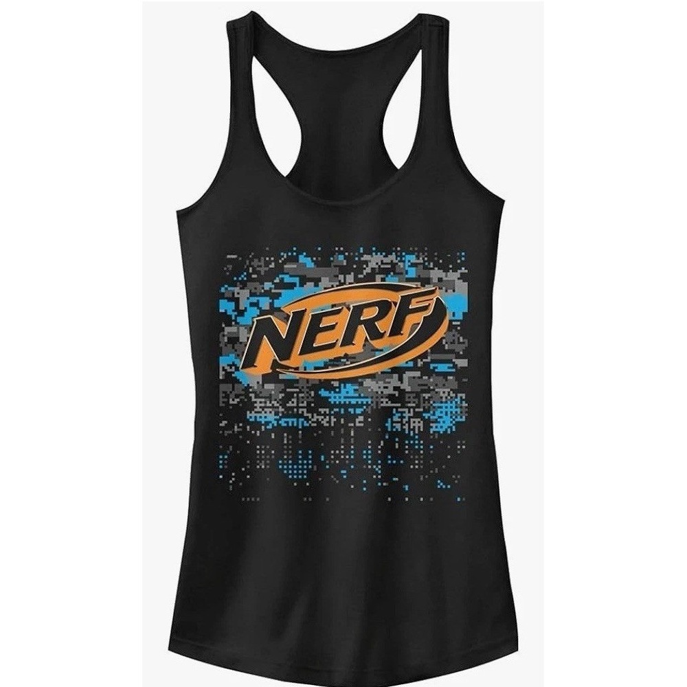 Nerf Racerback Tank Women Large Black NWT Graphic Camo Hasbro C625